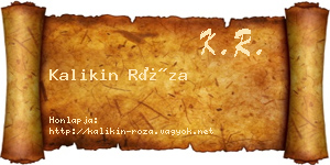 Kalikin Róza névjegykártya